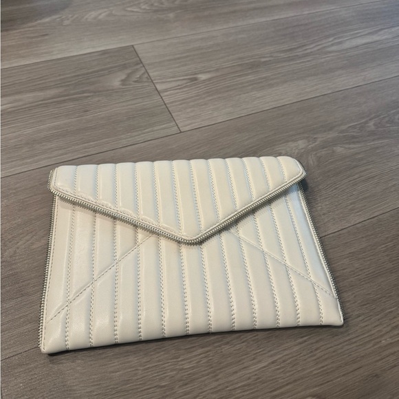 Rebecca Minkoff Leo Quilted Leather Clutch in Antique White. Used Once. - Picture 2 of 8